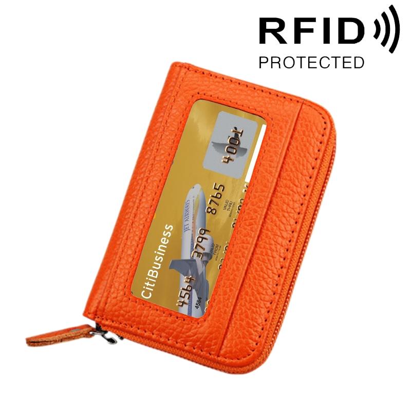 12-slot Leather Rfid Blocking Card Holder Wallet - Coffee