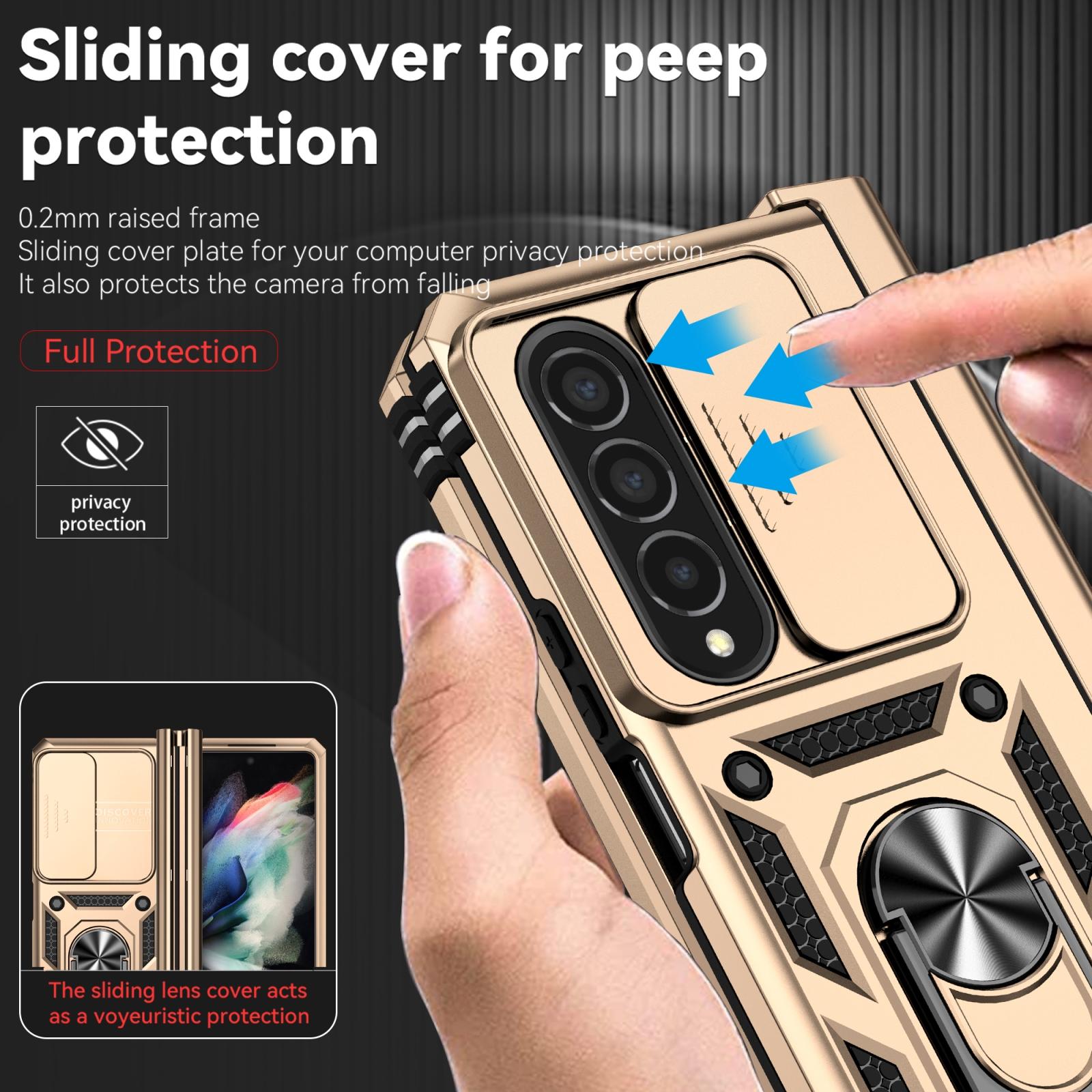 For Samsung Galaxy Z Fold4 5G Secure Sliding Case - Gold