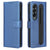 For Samsung Galaxy Z Fold4 5G Textured Leather Phone Case - Blue