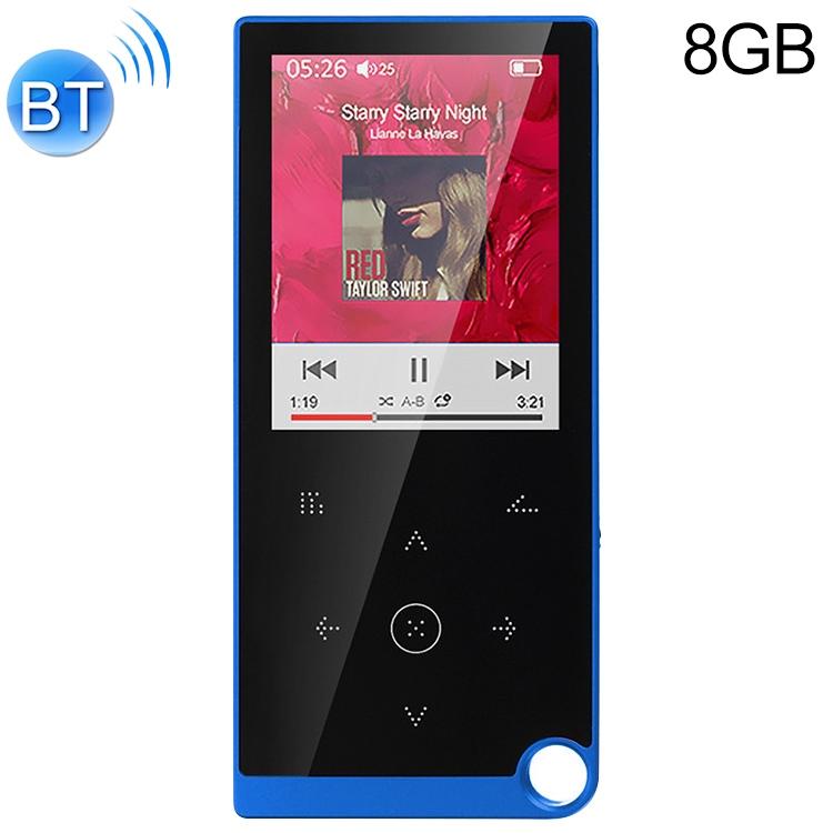 2.4 Inch Touch Mp4 / Mp3 Player 8Gb Memory Bluetooth E Book Alarm Timer - Black