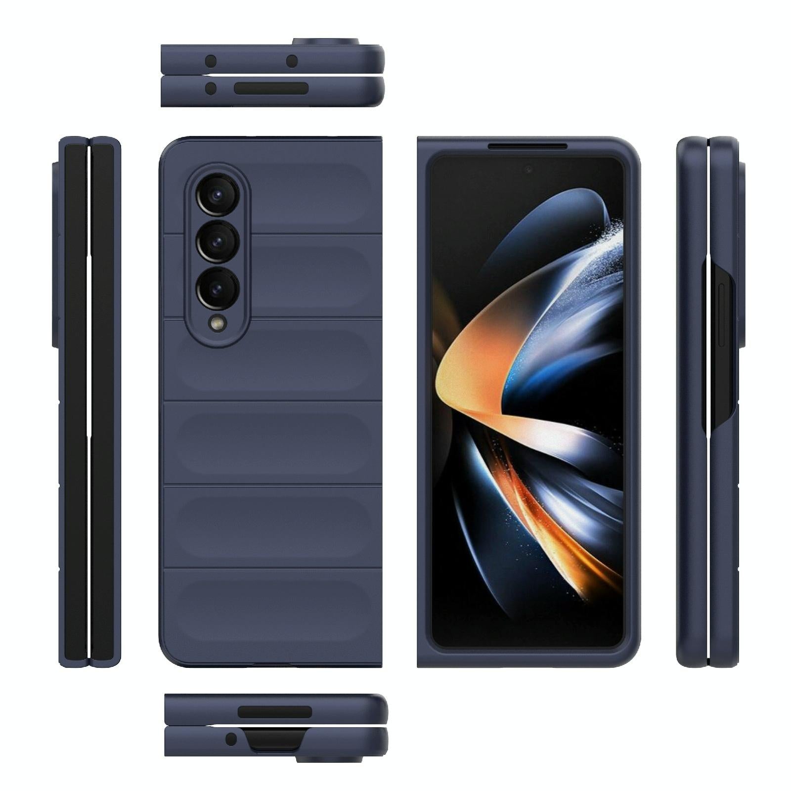 For Samsung Galaxy Z Fold4 5G Foldable Shockproof Phone Case with Magic Shield - Slim Design - Grey