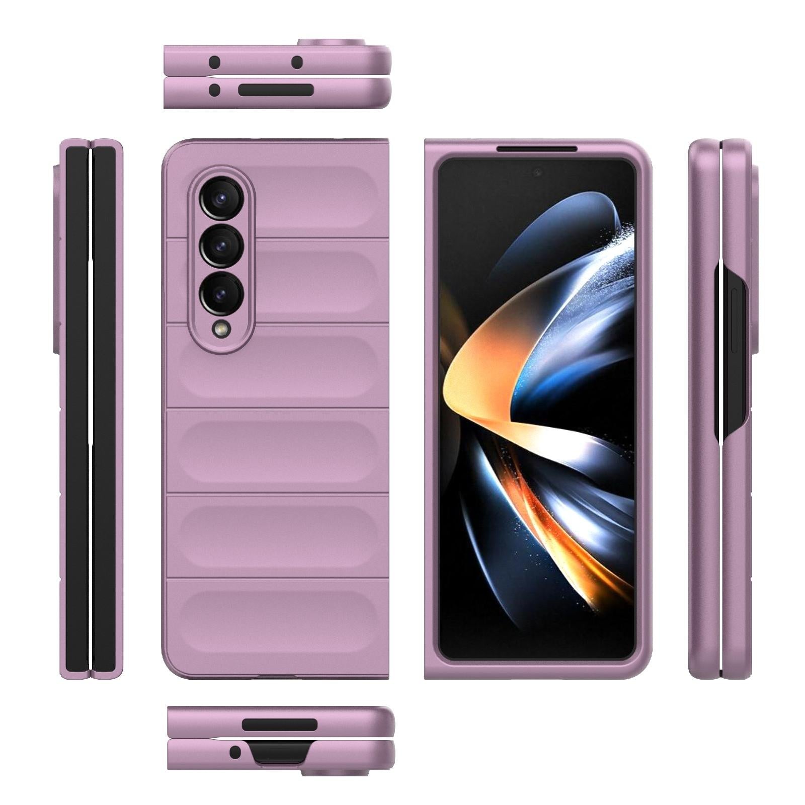 For Samsung Galaxy Z Fold4 5G Foldable Shockproof Phone Case with Magic Shield - Slim Design - Grey