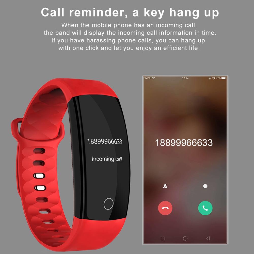 Waterproof Tft Smart Bracelet With Call / Heart / Sleep / Bp Monitoring And Sedentary Reminder - Coffee