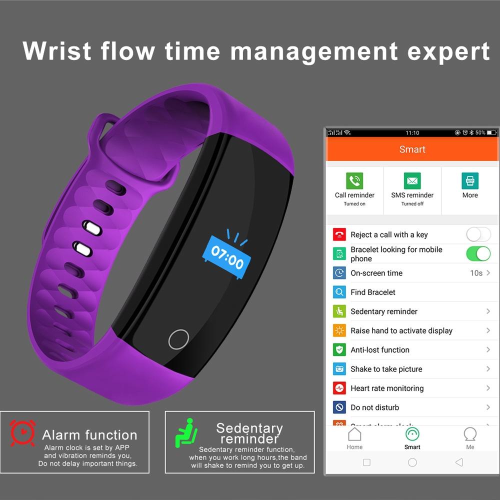 Waterproof Tft Smart Bracelet With Call / Heart / Sleep / Bp Monitoring And Sedentary Reminder - Coffee