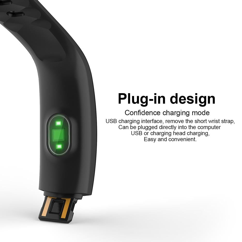 Waterproof Tft Smart Bracelet With Call / Heart / Sleep / Bp Monitoring And Sedentary Reminder - Coffee