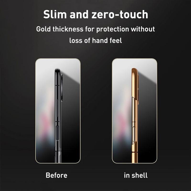 For Samsung Galaxy z Fold4 5G Foldable Lambskin Phone Case - Electroplated - Black