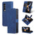 For Samsung Galaxy Z Fold4 5G Leather Phone Case - Smooth Calf Texture - Blue