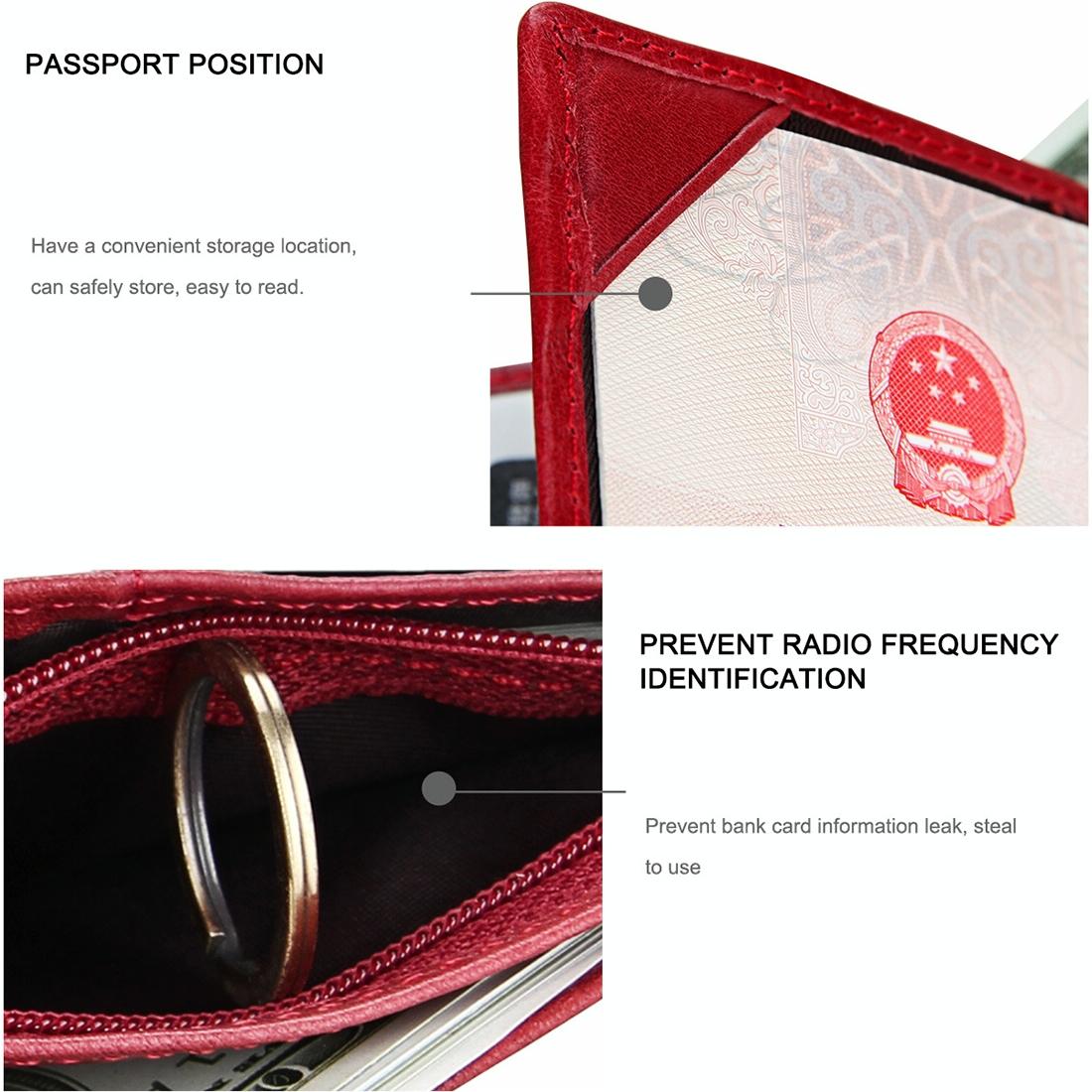 Men Rfid Leather Passport Wallet - Compact & Secure - Coffee
