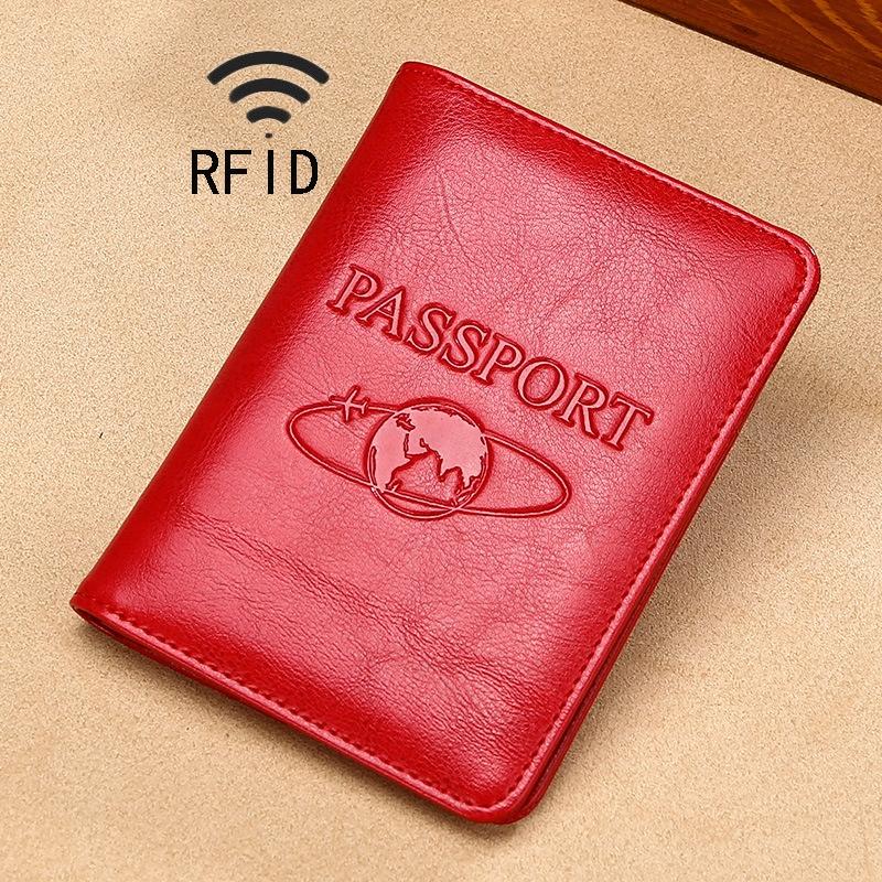 Leather Rfid Passport Holder - Compact and Secure - Coffee