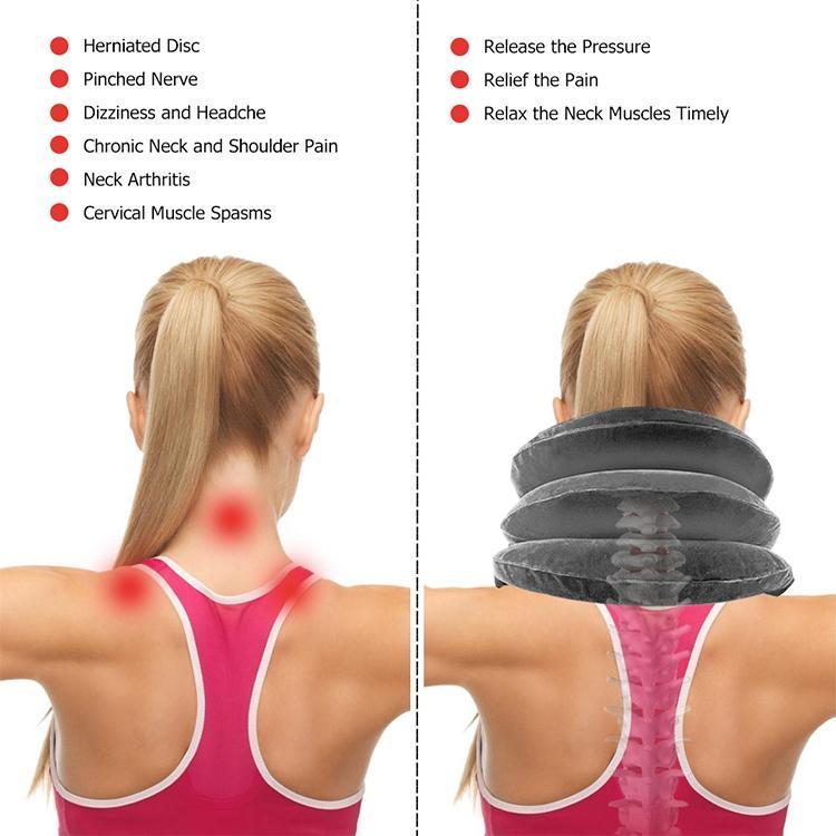 Full Cashmere Cervical Traction Instrument Neck Massage & Support - Coffee