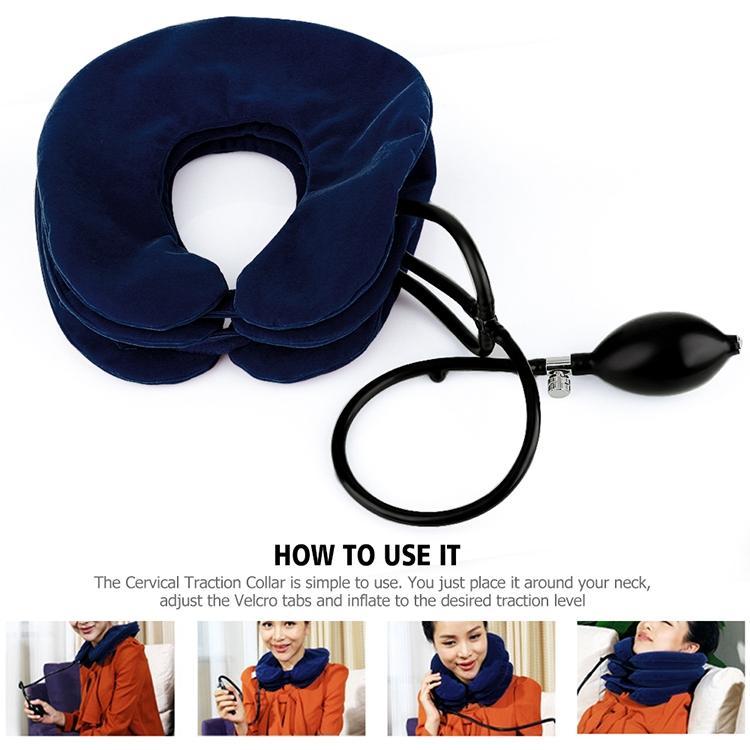 Full Cashmere Cervical Traction Instrument Neck Massage & Support - Coffee