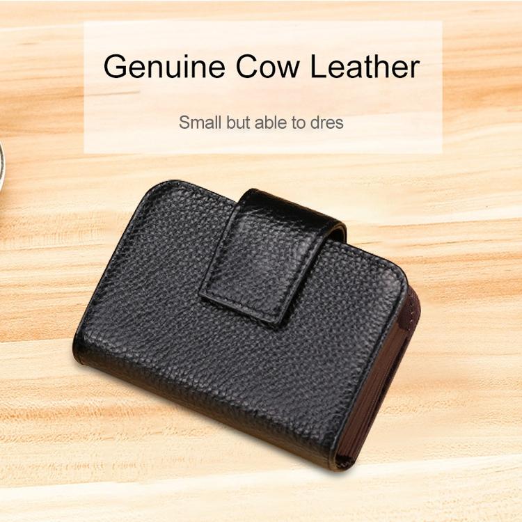 Women Cowhide Leather Rfid Wallet - Horizontal Design - Coffee