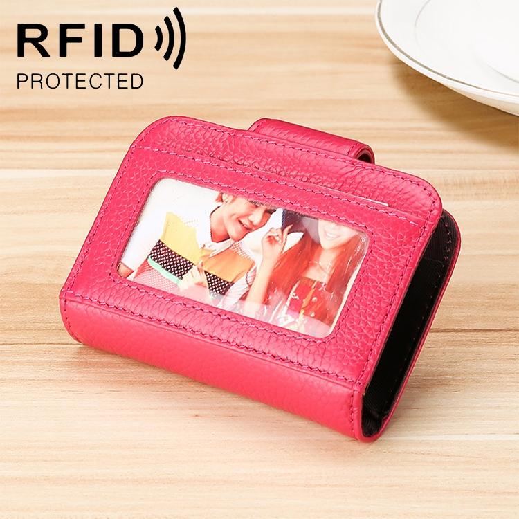 Women Cowhide Leather Rfid Wallet - Horizontal Design - Coffee