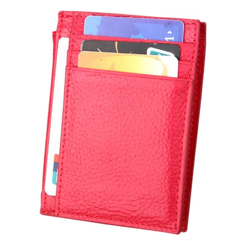 Leather Rfid Blocking Card Holder Wallet - Cowhide - Coffee