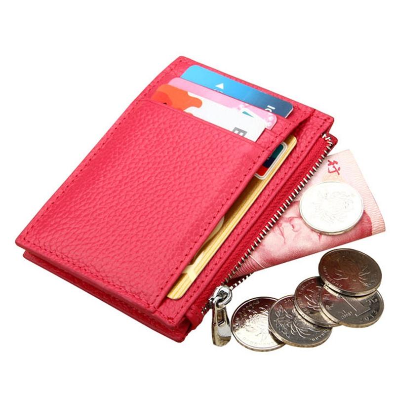 Leather Rfid Blocking Card Holder Wallet - Cowhide - Coffee