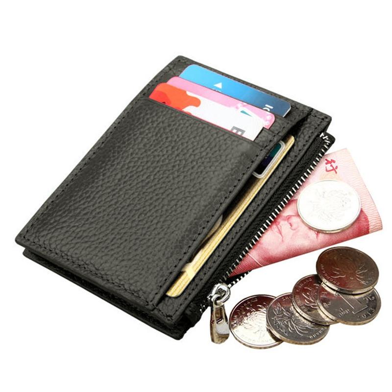 Leather Rfid Blocking Card Holder Wallet - Cowhide - Coffee