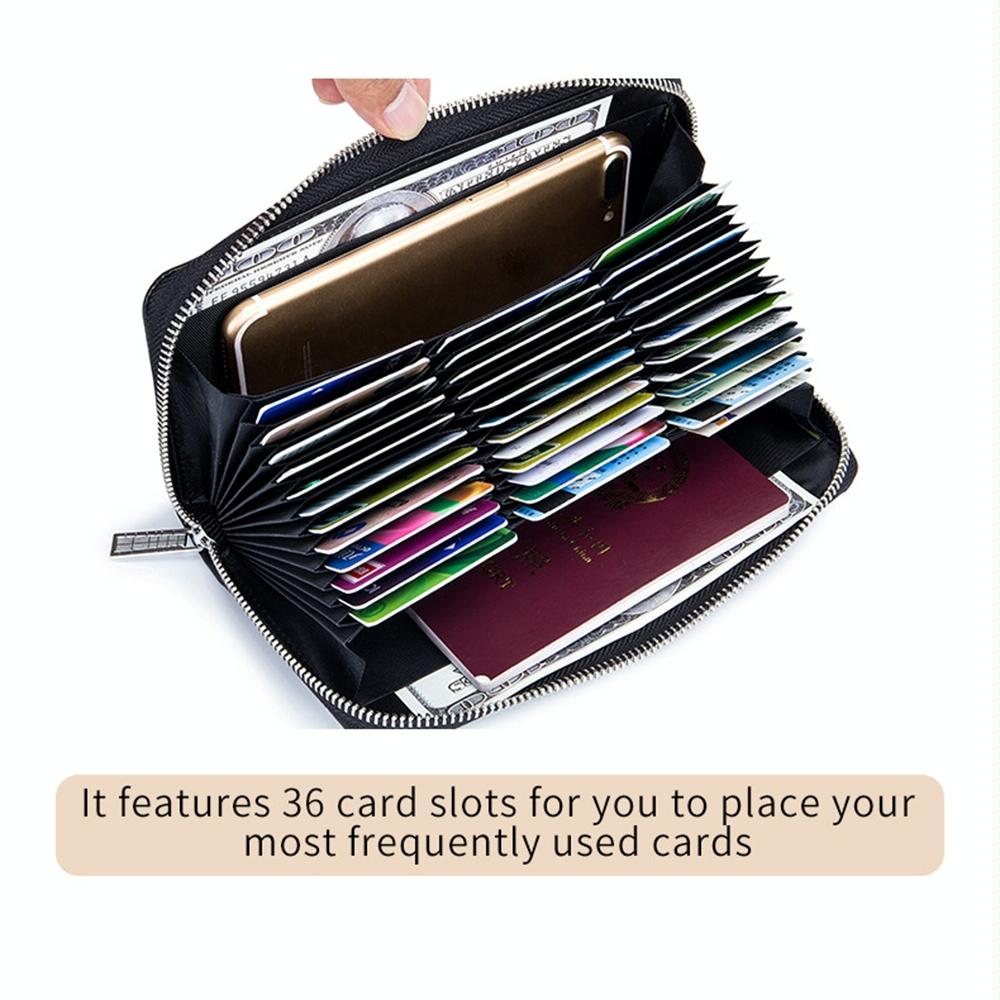 Leather Rfid Card Holder Wallet - Blocking - Coffee