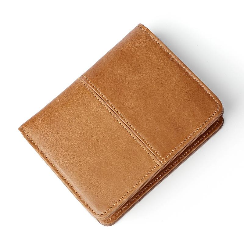 Oilskin Leather Rfid Change Purse - Brown - Coffee