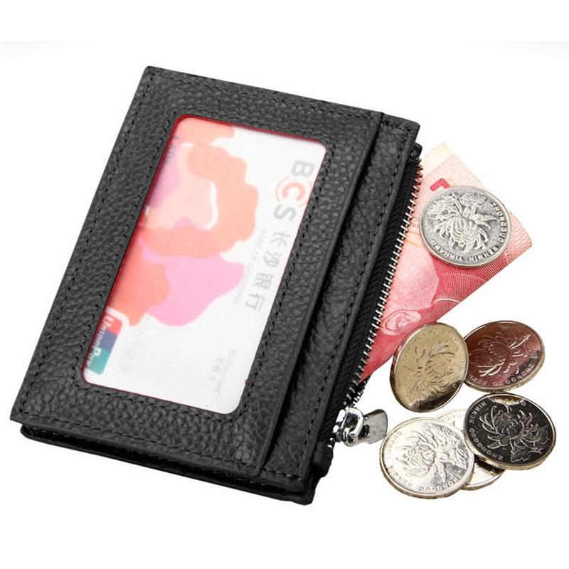 Leather Rfid Blocking Card Holder Wallet - 11x8x1.5cm - Coffee
