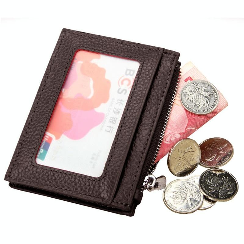 Leather Rfid Blocking Card Holder Wallet - 11x8x1.5cm - Coffee
