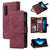 For Samsung Galaxy Z Fold4 5G Frosted Leather Zip Wallet - Compact And Stylish - Wine Red