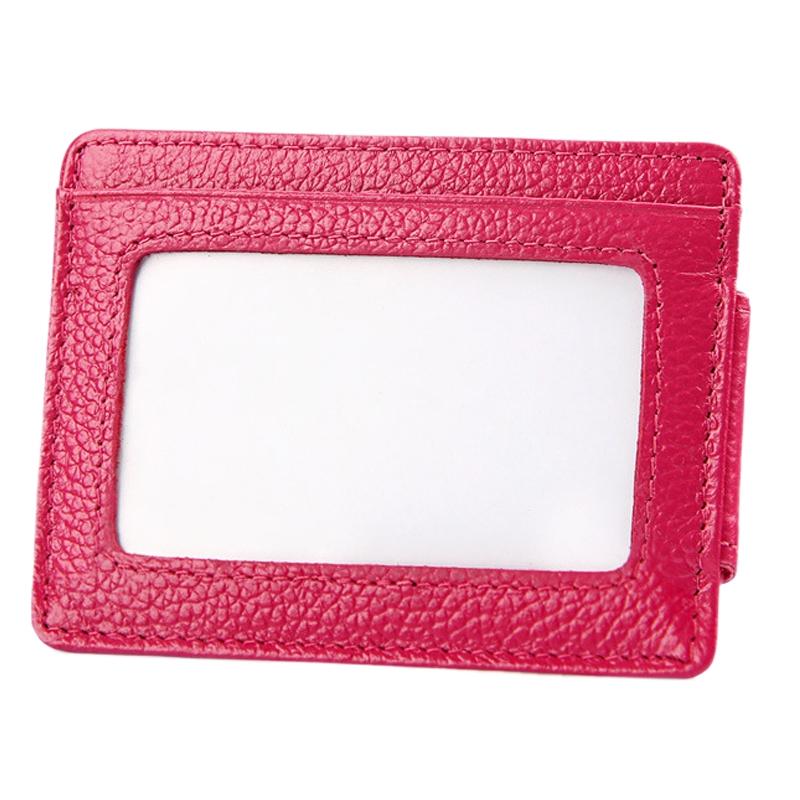 Leather Rfid Blocking Card Holder Wallet with 3 Slots and Pocket - Coffee