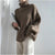 Solid Colour Turtleneck Outer Wear Pullover Casual Sweater Beige - Free Size - Coffee Free Size
