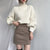 Solid Colour Turtleneck Outer Wear Pullover Casual Sweater Beige - Free Size - Coffee Free Size