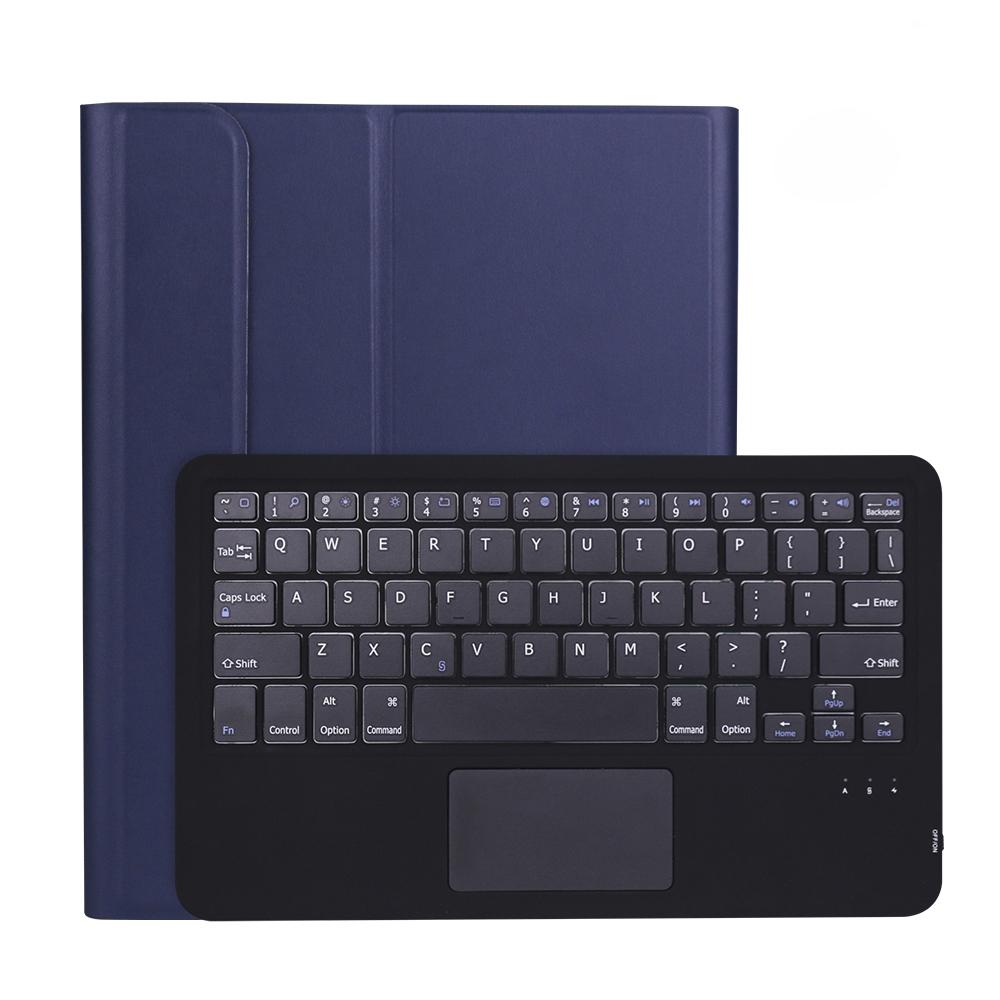 Detachable Bluetooth Keyboard Tablet Case For Ipad Pro 11 With Touchpad &amp; Pen Slot - Dark Blue