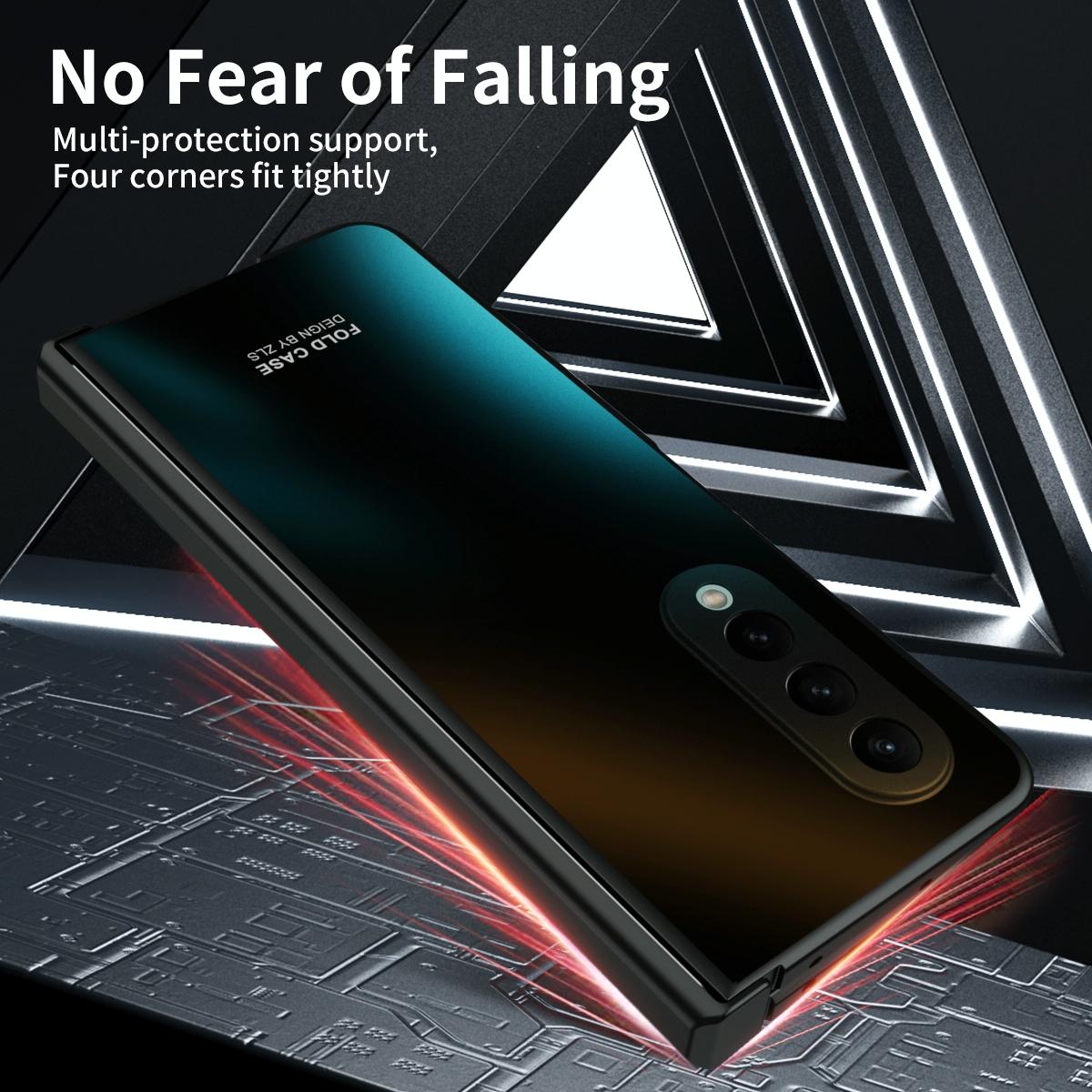 For Samsung Galaxy Z Fold4 5G Foldable Electroplated Case - Champagne Gold