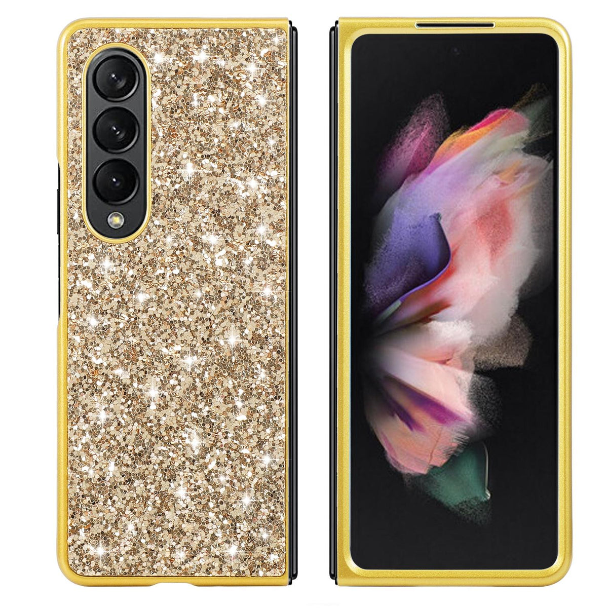 For Samsung Galaxy Z Fold4 5G Glitter Tpu Shockproof Case - Black