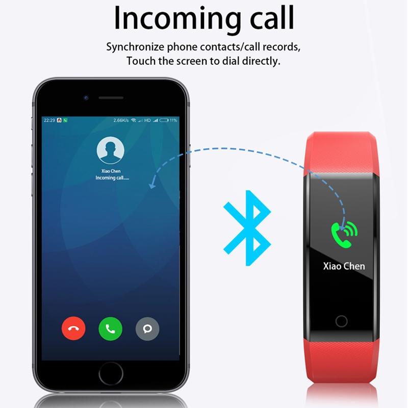 Fitness Tracker With Heart Rate And Blood Pressure Monitoring - Red