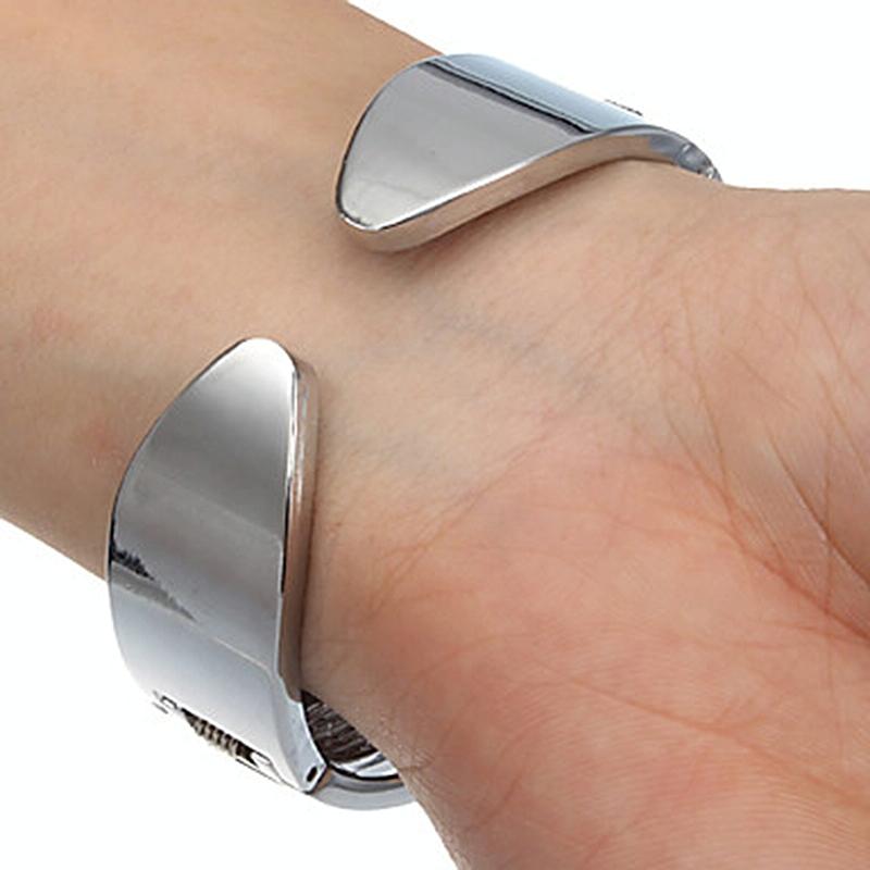 Stainless Steel Diamond Bracelet Watch for Women - Hollow Mirror Surface - White