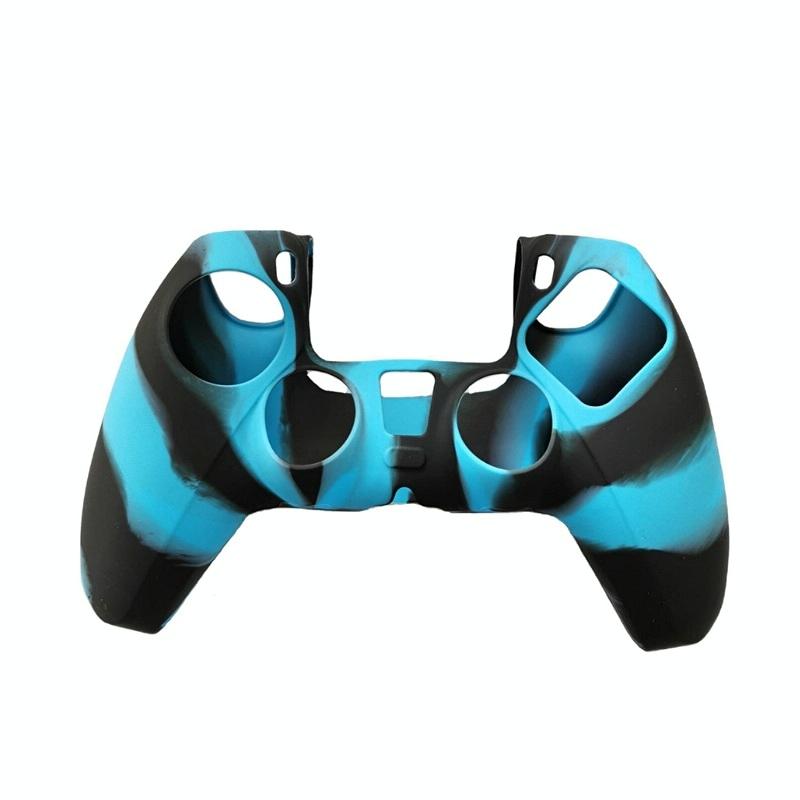 2-pack Non-slip Silicone Handle Covers for Ps5 Controllers - Black White Blue