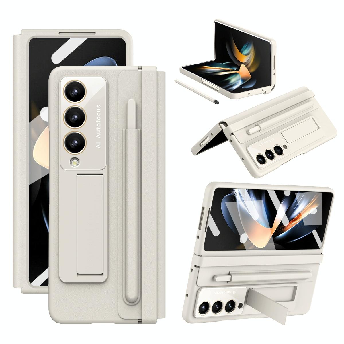 For Samsung Galaxy Z Fold4 5G Phone Case With Pen Slots - Full Coverage - Blue