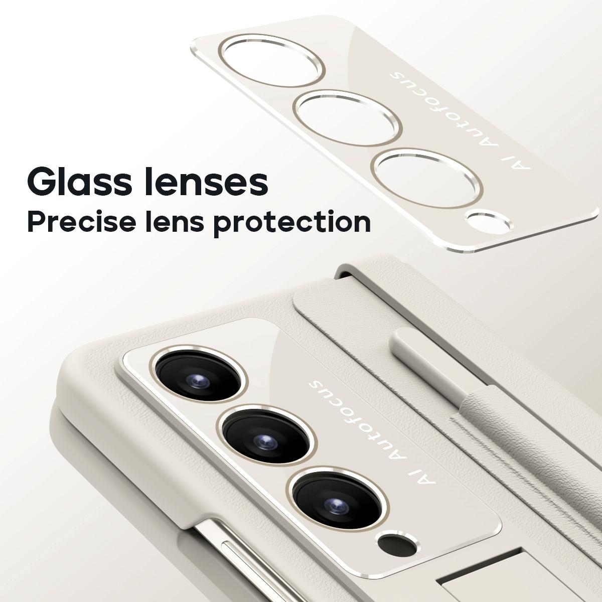 For Samsung Galaxy Z Fold4 5G Phone Case With Pen Slots - Full Coverage - Blue