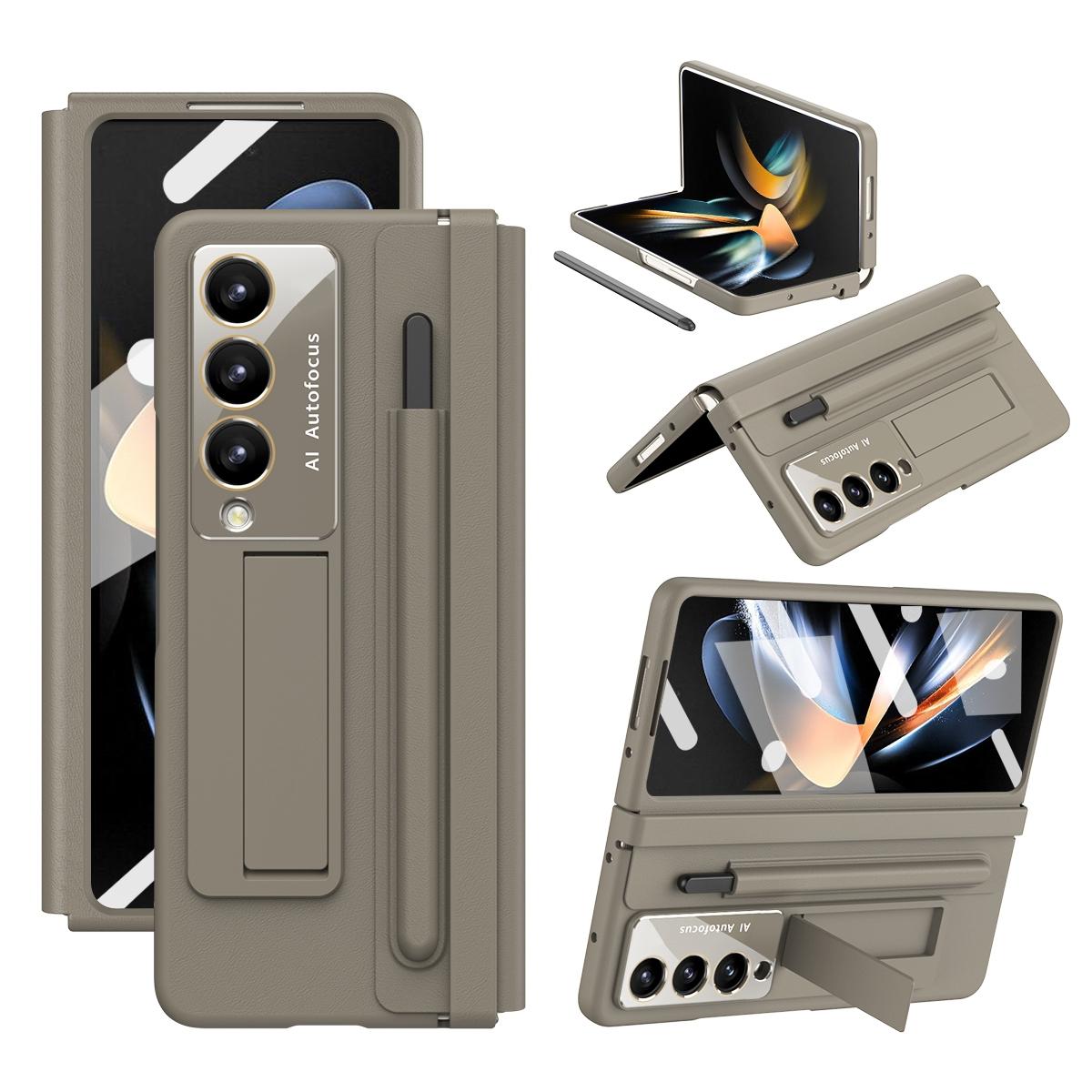 For Samsung Galaxy Z Fold4 5G Phone Case With Pen Slots - Full Coverage - Blue