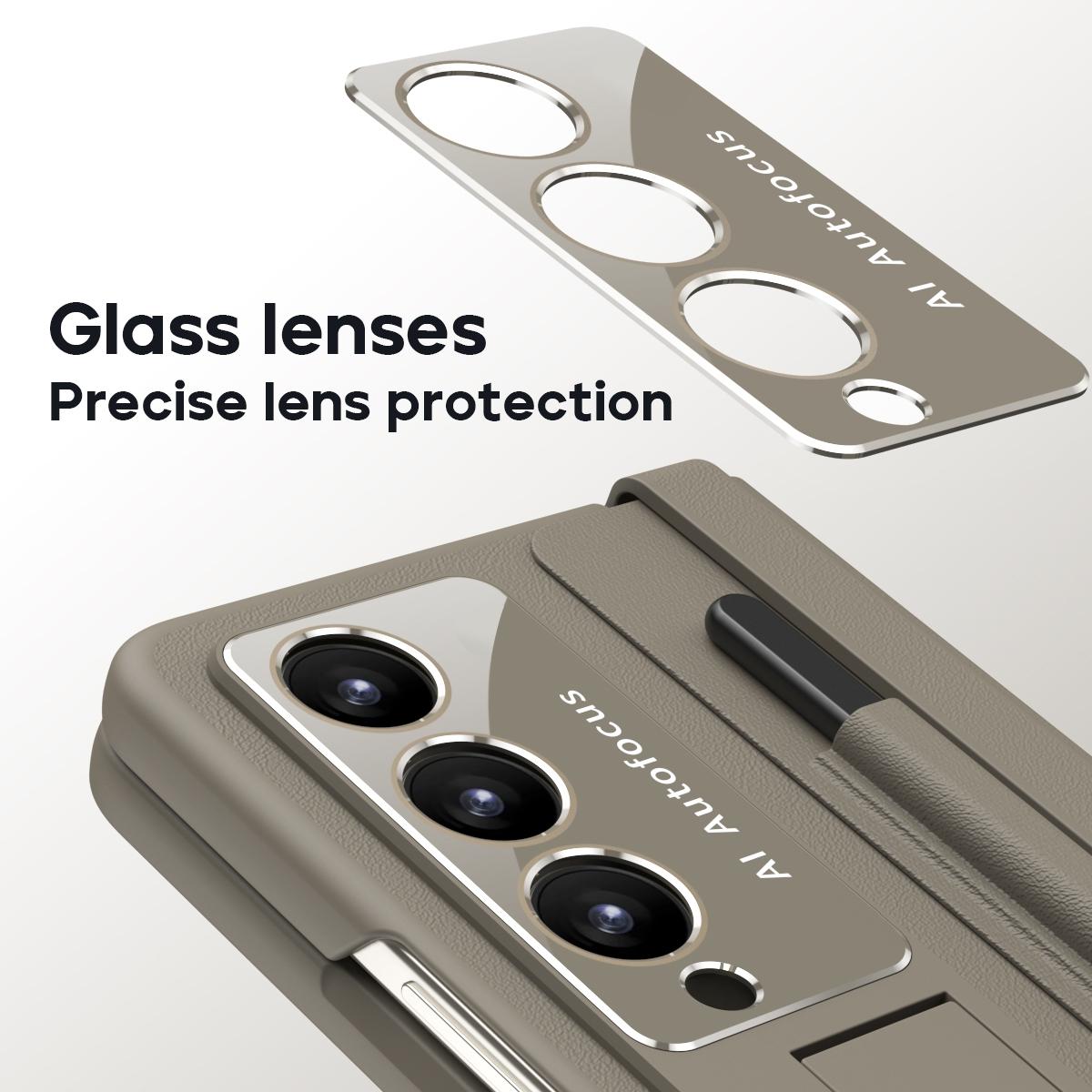 For Samsung Galaxy Z Fold4 5G Phone Case With Pen Slots - Full Coverage - Blue