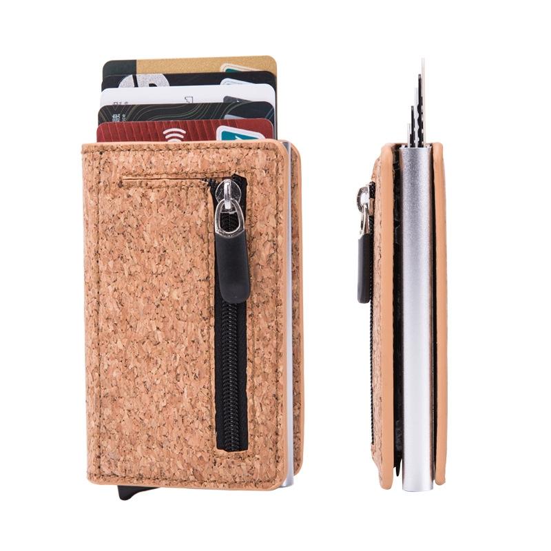 Stainless Steel Rfid Credit Card Holder - Compact Design - Crocodile Grain Black