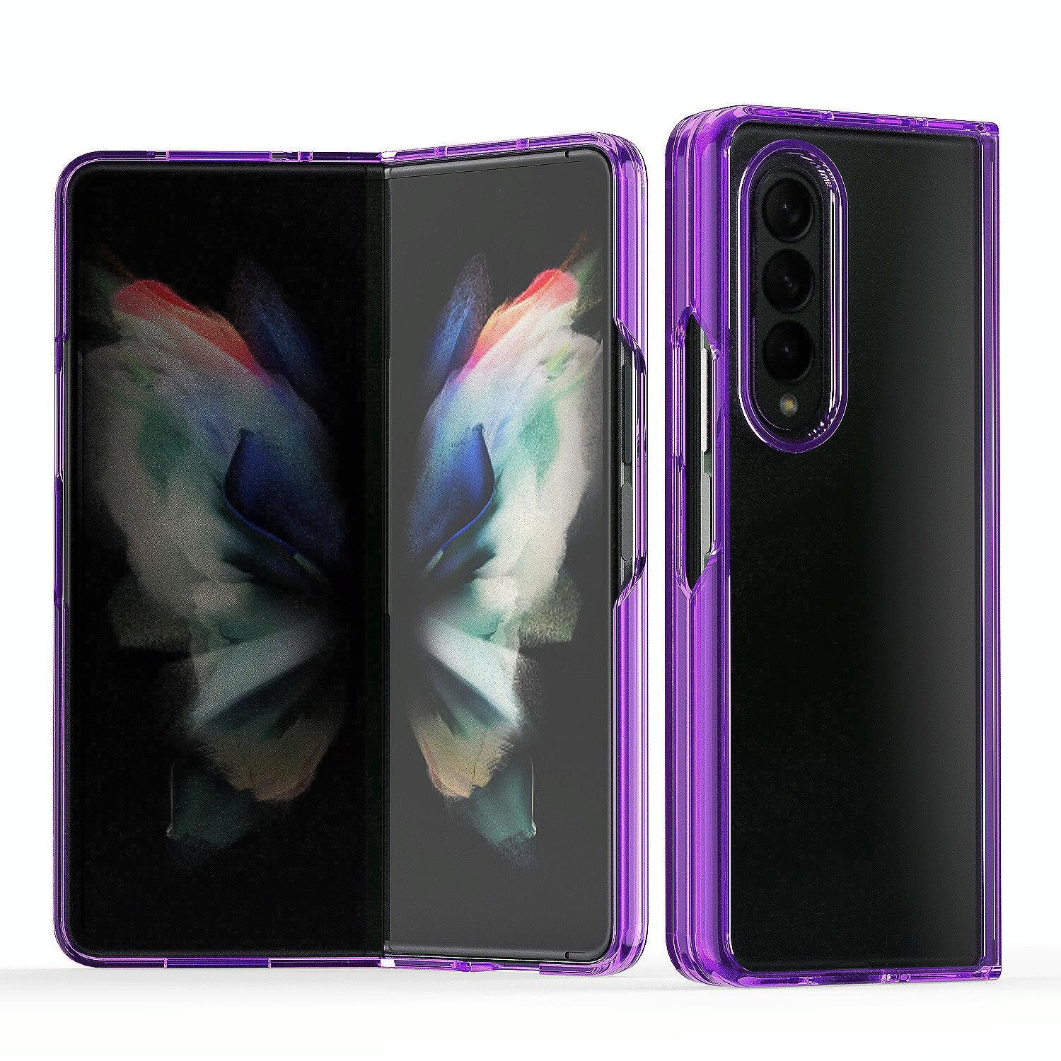 For Samsung Galaxy Z Fold4 5G Clear Acrylic Tpu Phone Case - Blue