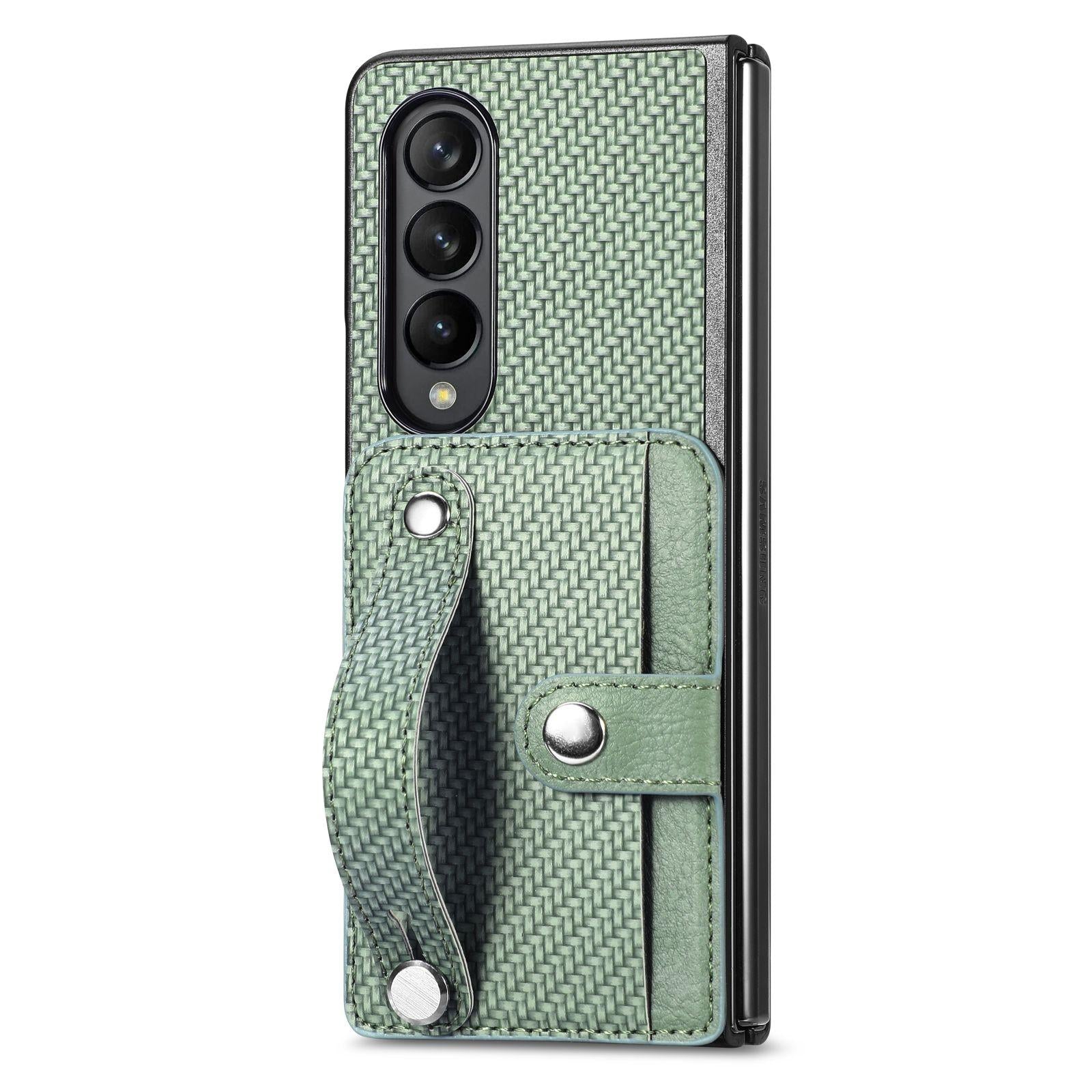 For Samsung Galaxy Z Fold4 5G Wristband Phone Case - Green