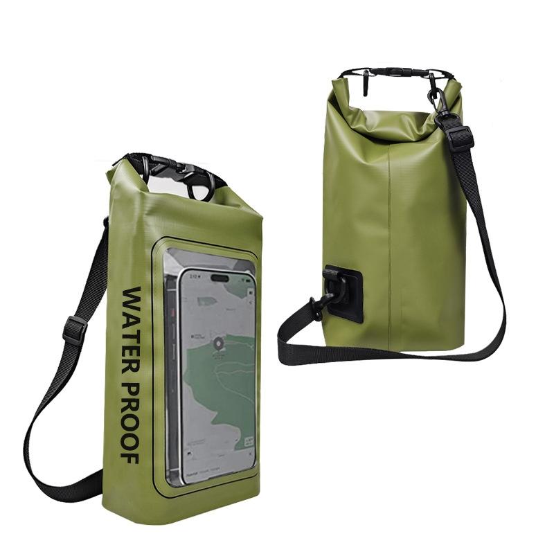 2 In 1 Waterproof Crossbody Phone Bag For Outdoor Cycling Swimming 2L Capacity - Green - 2L
