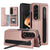 For Samsung Galaxy Z Fold4 5G Double Buckle Foldable Phone Case With Pen Slot - Rose Gold