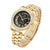 Men Quartz Watch With Diamond-Encrusted Roman Numeral Dial