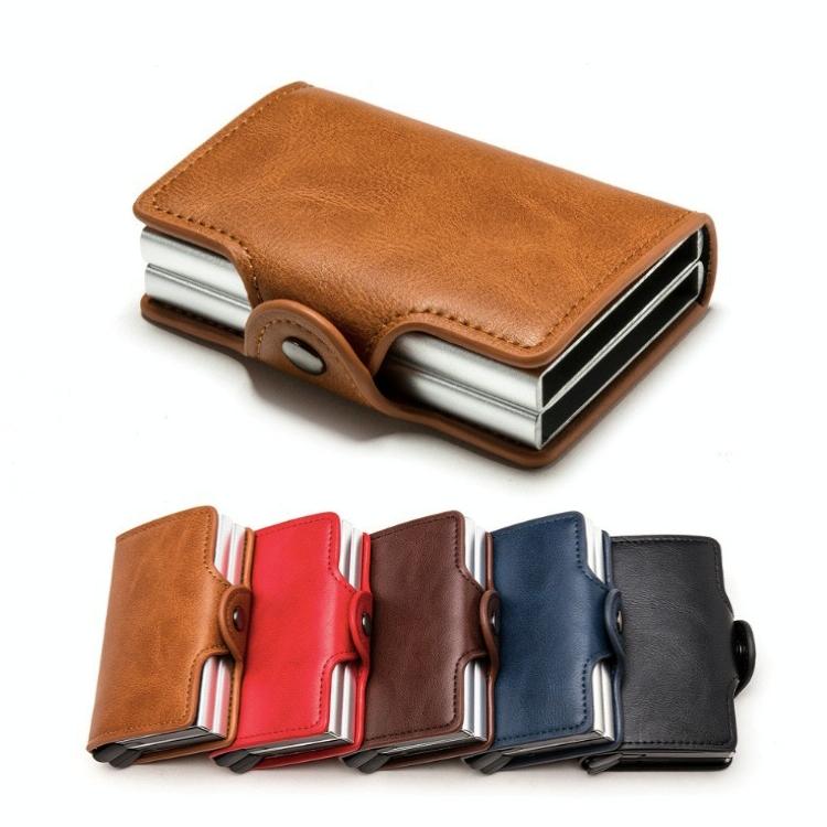Automatic Pop Up Rfid Metal Card Holder - Coffee