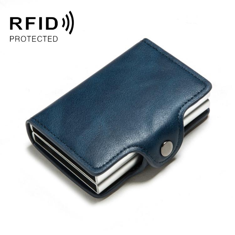 Automatic Pop Up Rfid Metal Card Holder - Coffee