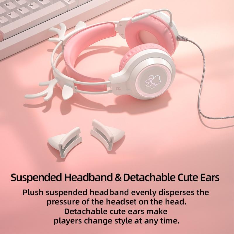 Rgb Cat Ear Gaming Headset - Blue