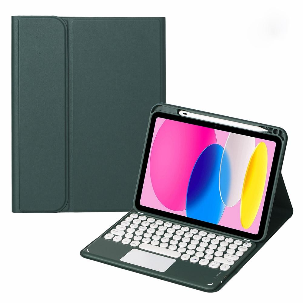 2022 Ipad 10.9 Touch Keyboard Leather Case With Pen Slot - Blue