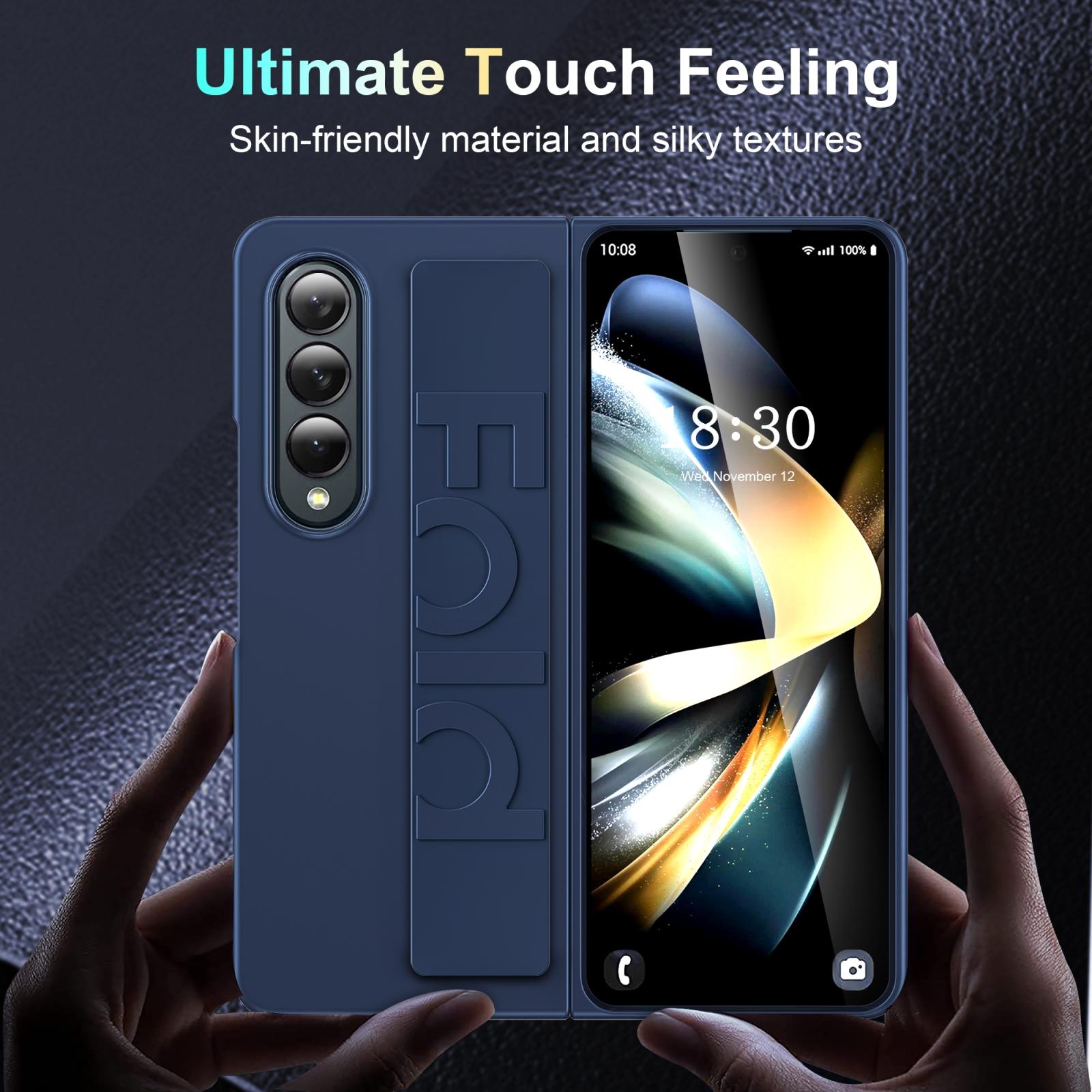 For Samsung Galaxy Z Fold4 5G Silicone Wristband Foldable Phone Case - Clear