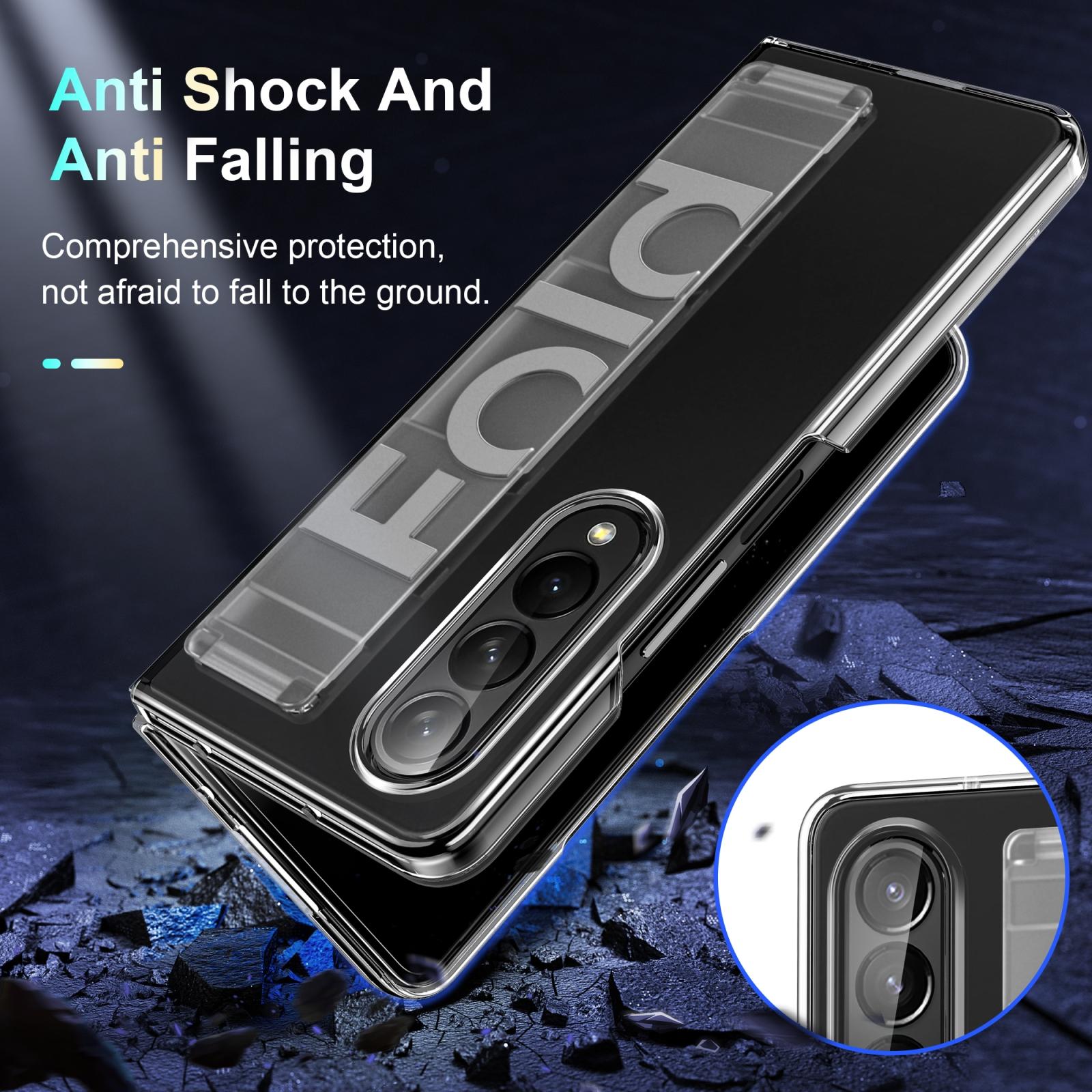 For Samsung Galaxy Z Fold4 5G Silicone Wristband Foldable Phone Case - Clear